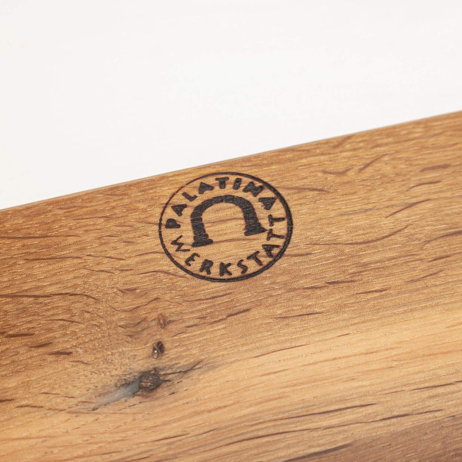 Palatina Werkstatt Schneidebrett aus Holz groß XXL & massiv aus Eiche - Küchenbrett Unikat Made in Germany 100% Handarbeit - Auch als Frühstücksbrettchen gut geeignet