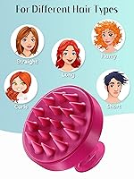 Vista 6 de HEETA Masajeador de cuero cabelludo para el crecimiento del cabello, cepillo de champú exfoliante de cuero cabelludo de silicona suave