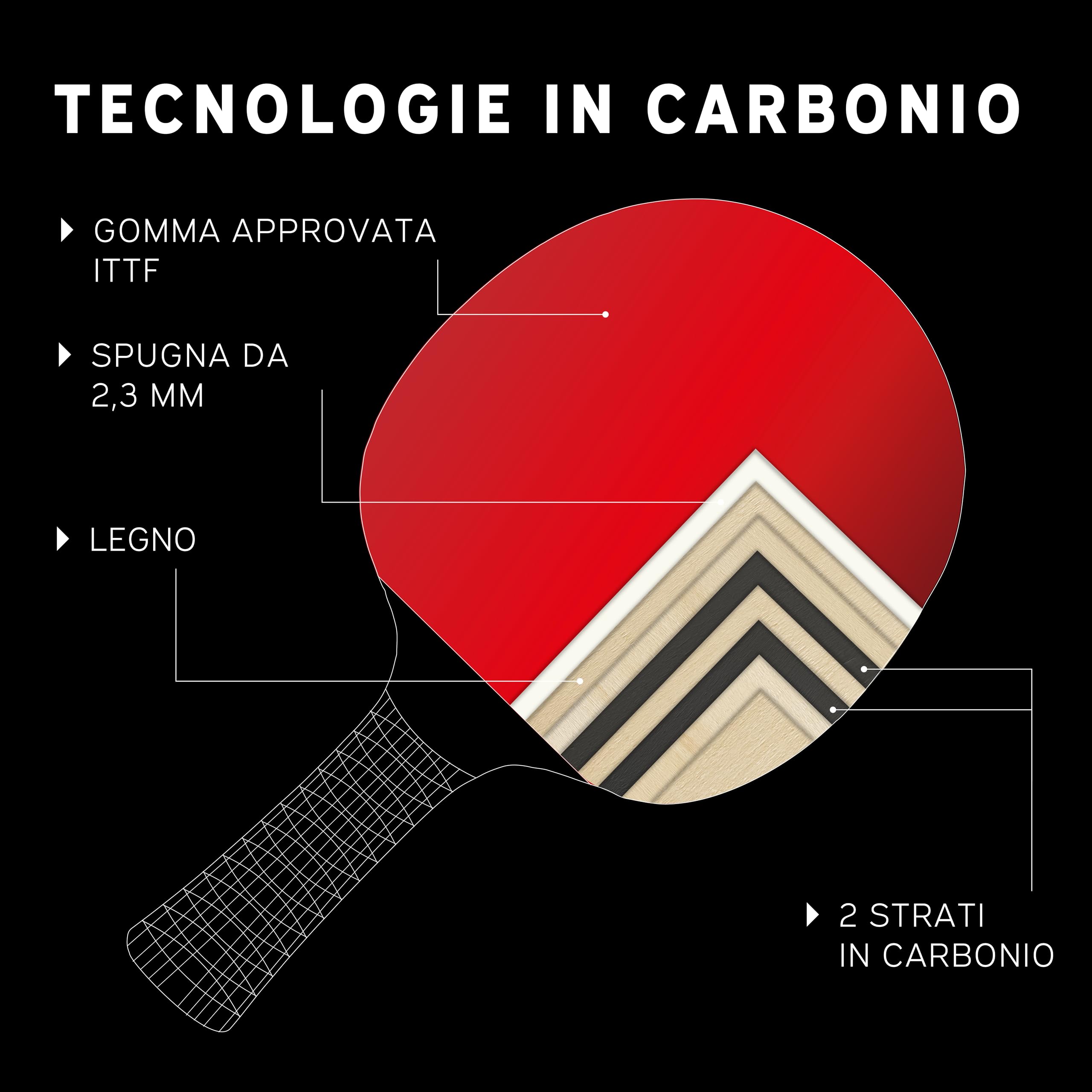 Donic-Schildkröt Waldner 5000 Carbon - Racchetta da ping pong professionale