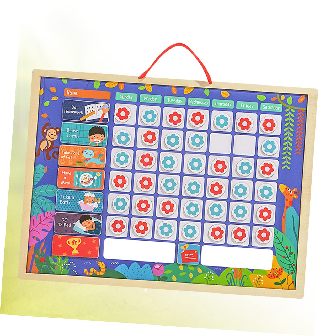 DOITOOL Tabla de Recompensas de Comportamiento para Niños Estándar | Tablero de Gráficos de Comportamiento, Mesa Colgante Reutilizable, Enseña Conceptos Organización