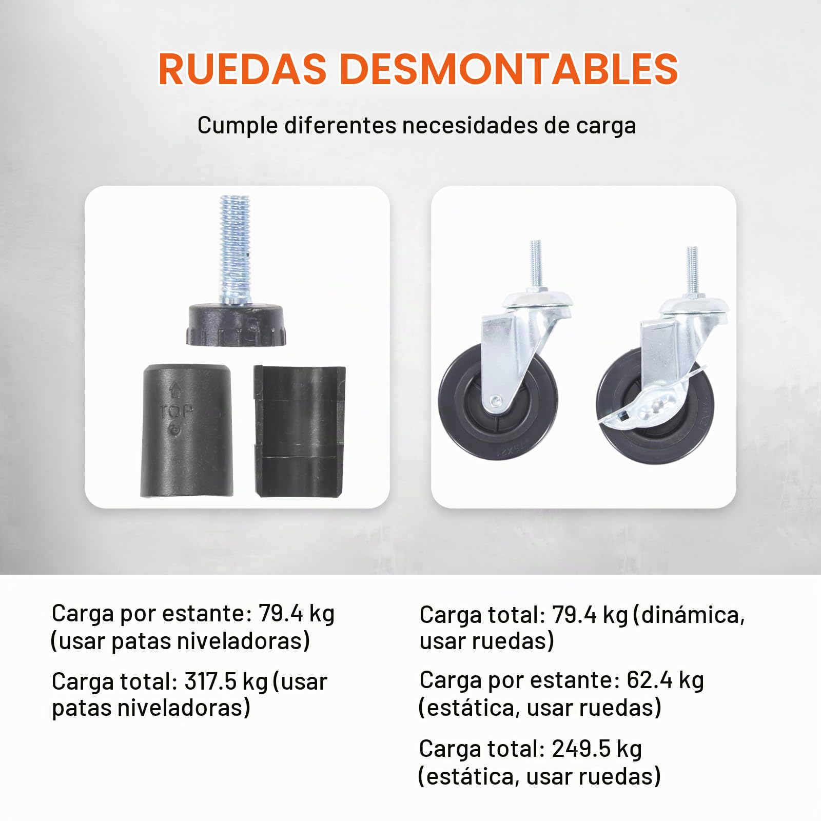 VEVOR Estante de almacenamiento con ruedas, 4 niveles ajustables, estantería de garaje resistente, capacidad de 700 libras, organizador de metal, estante de alambre para cocina, despensa, sótano, baño