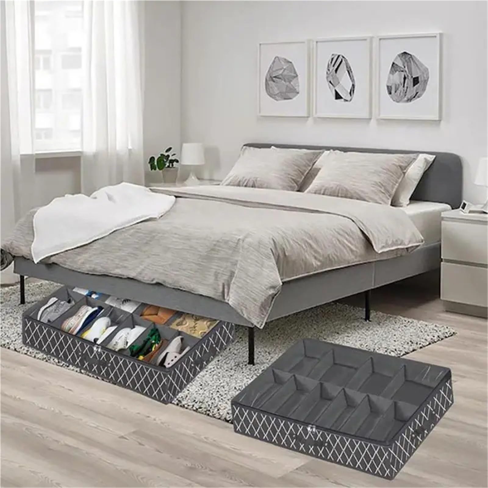 Organizzatore Di Scarpe Sotto Il Letto Organizer for riporre le scarpe sotto il letto da 2 pezzi for l'armadio, contenitori pieghevoli for scarpe sotto il letto sotto il letto Per Risparmiare Spazio(B