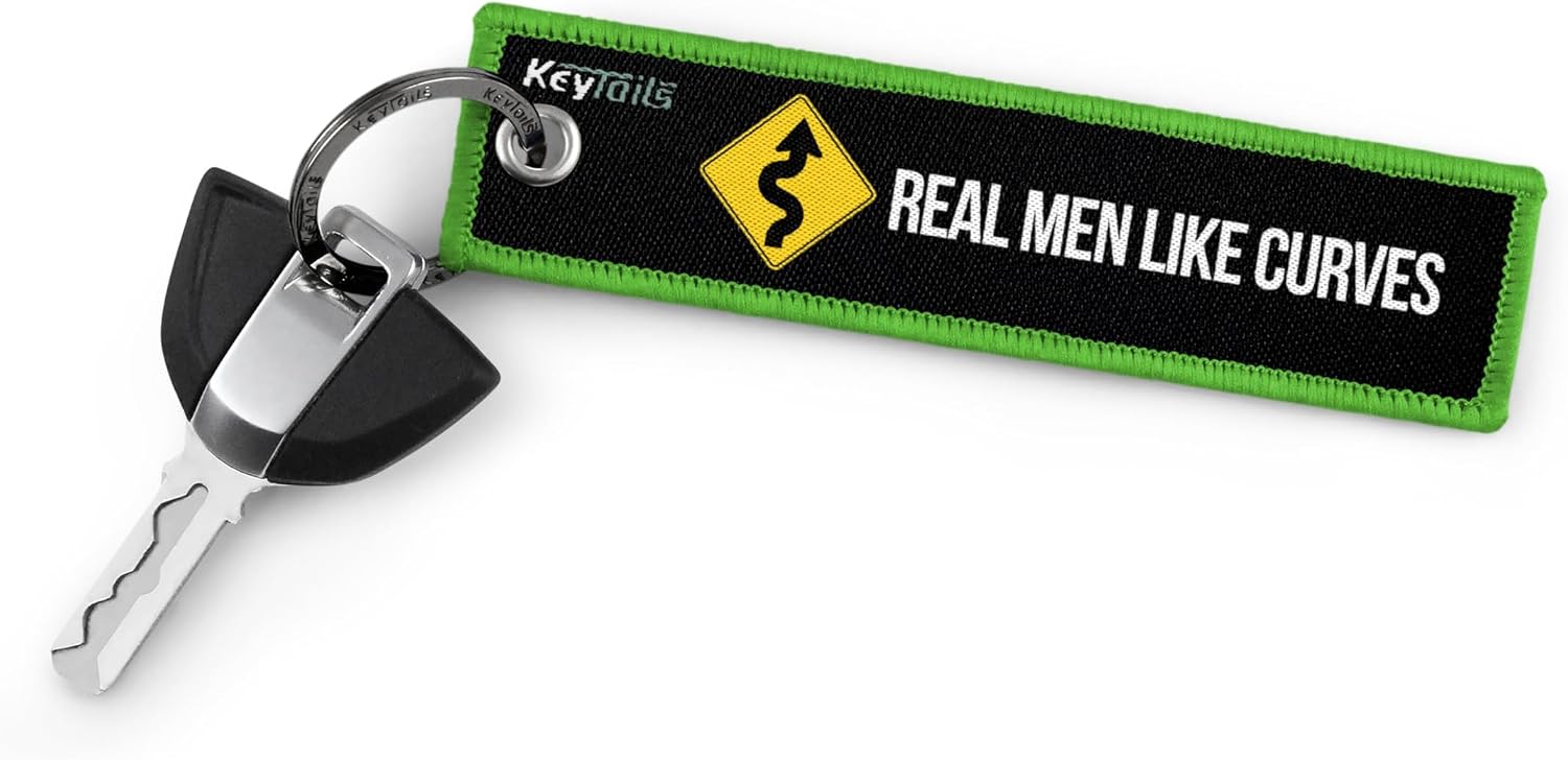 KEYTAILS Keychains, Premium Quality Key Tag for Motorcycle, Car, Scooter, ATV, UTV [Real Men Like Curves] image 2