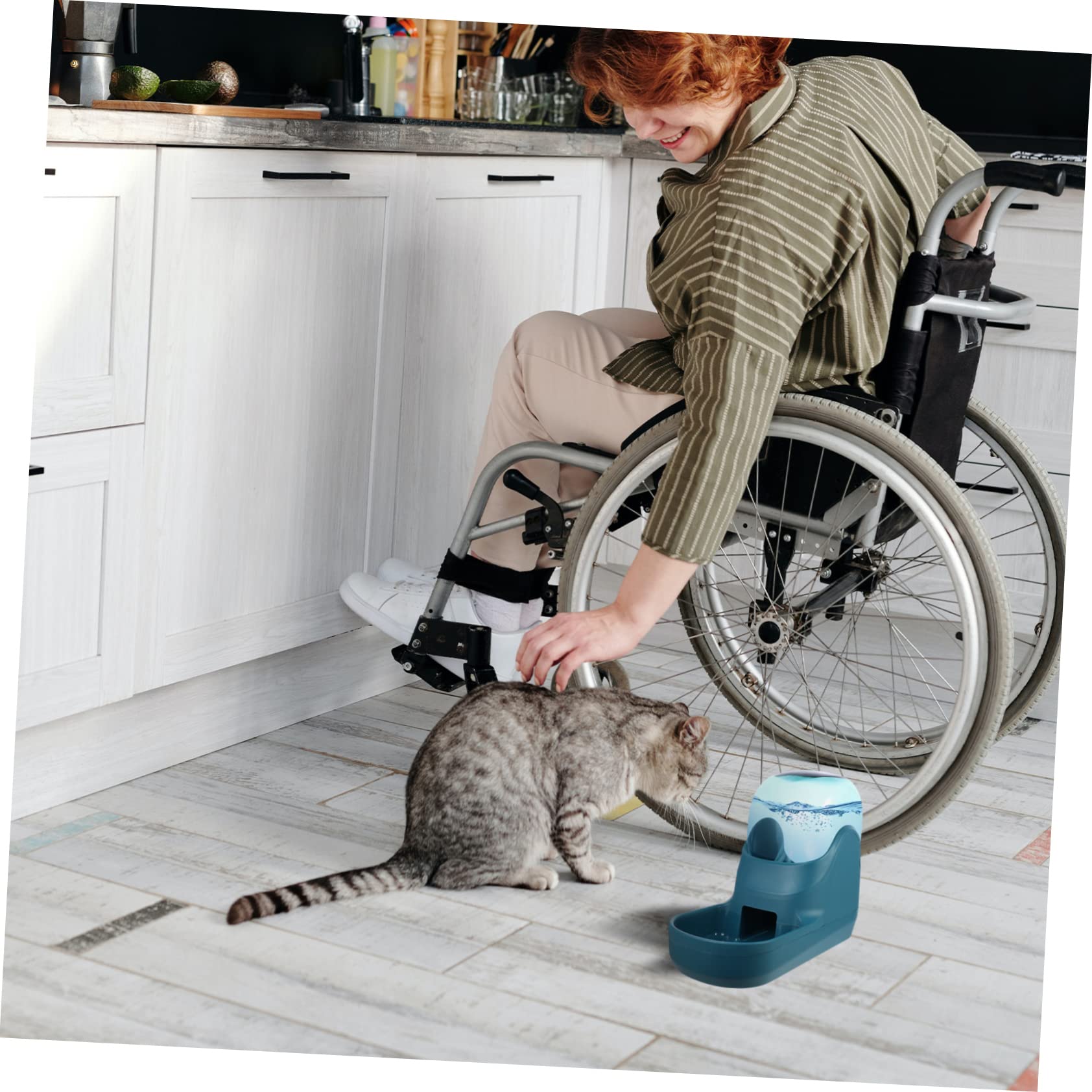 Bebedero Automático para Gatos y Mascotas 3, 8 L Verde | Plástico Desmontable, Dispensación Automática de Agua, Diseño Simple para Casa