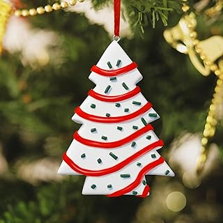 4 Pcs Christmas Tree Cake Ornaments, Funny Snack Cake Christmas Tree Shaped Hanging Ornaments, Handmade Polymer Clay Dessert Crafts, Unique Gifts Exchange Decorations