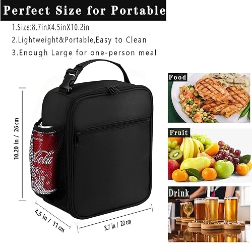 Miniatura 6 de Bolsa de almuerzo para hombres y mujeres, bolsa de almuerzo reutilizable para adultos, pequeña lonchera aislada, bolsa de almuerzo para oficina,