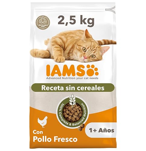 IAMS Alimento Sin Cereales para Gatos Adultos, Pollo Fresco, 2,5kg
