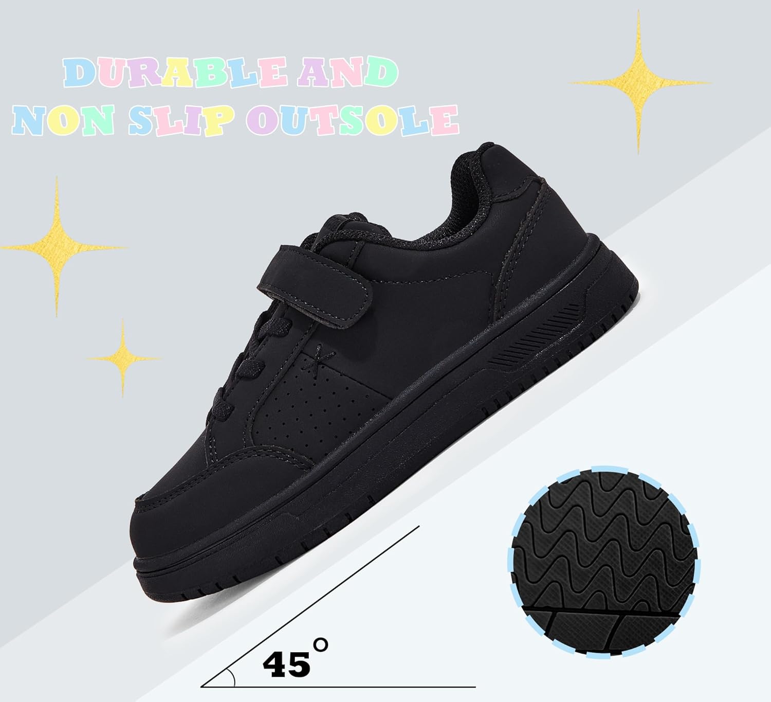 LUCKY STEP Kid's Glitter Walking Shoes Shiny Sparkly Sequins Fashion Sneakers Hook and Loop Athletic Unisex-Child Casual Running for Children/Boys/Girls - Image 3