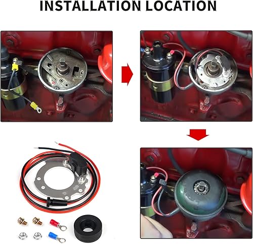 Miniatura 7 de Dexonu Kit de conversión de encendido compatible con Ford Tractores de 4 cilindros 2N 9N 8N 500-900 Series V4 12v Kit de conversión de módulo de