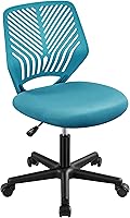 Vista 46 de Yaheetech Linda silla de escritorio para niños, silla de computadora pequeña sin brazos con soporte lumbar para adolescentes, respaldo bajo, Verde