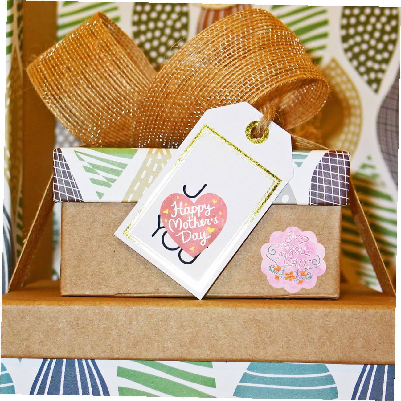 NUOBESTY 5 Set Etichetta Di Imballaggio Per La Festa Della Madri Madre Confezione Pieces Buste Colorate Adesivo Per La Festa Della Adesivo Da Forno Fai Da Te Rosa 32 Pezzi * 5
