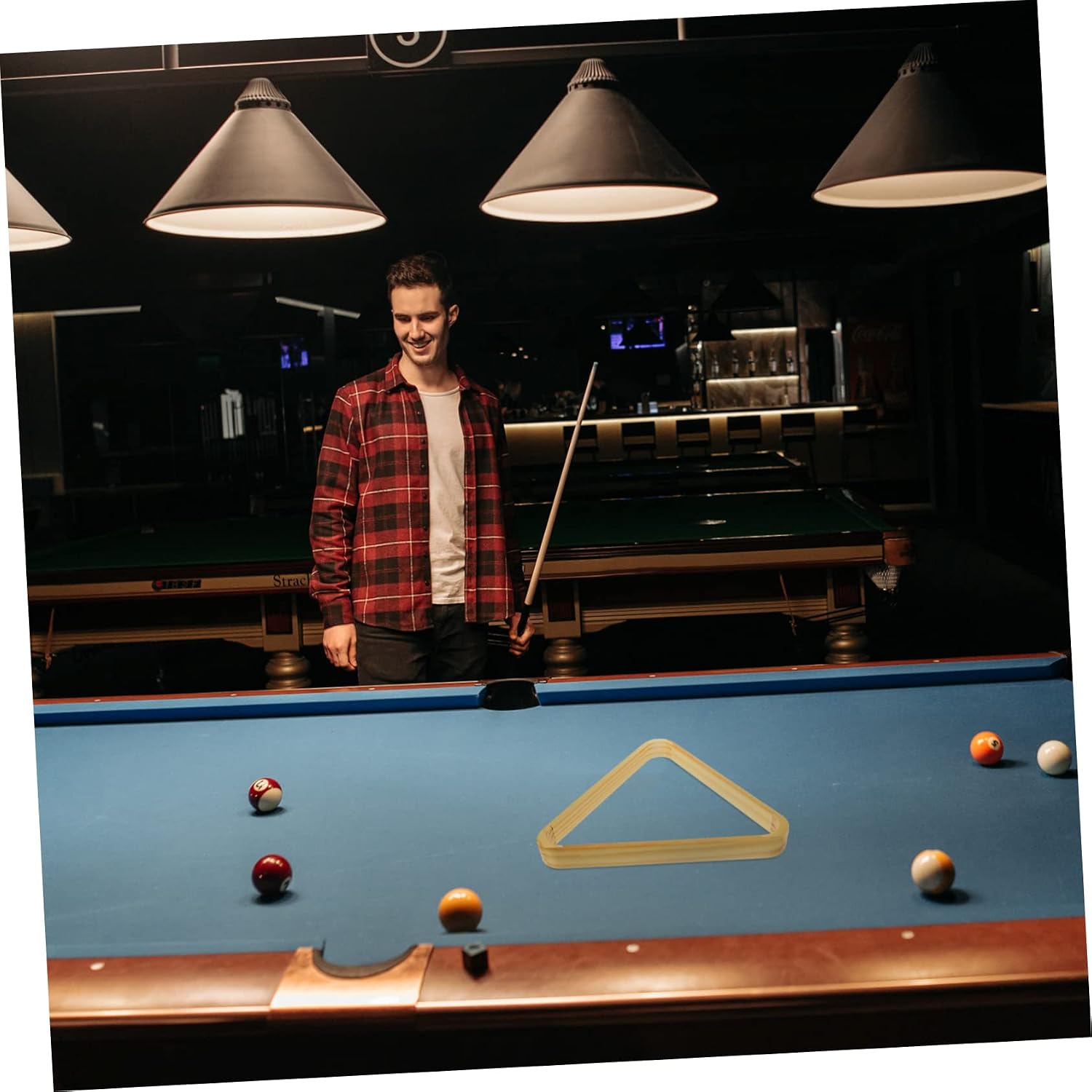 Toddmomy Pool Table Accessory Billiard Balls Rack Triangle Billiard Organizer Cue Rack