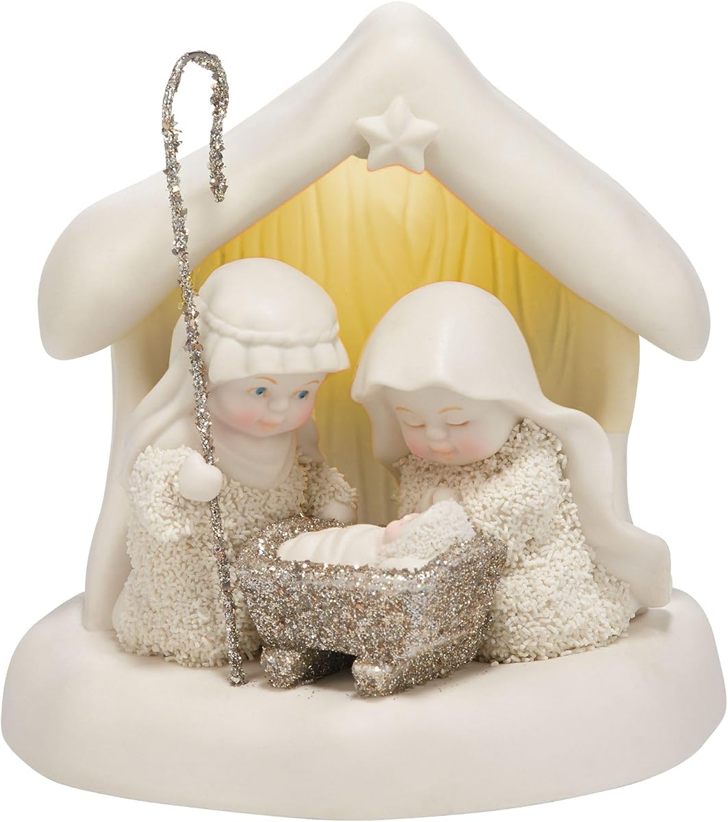 Figura de porcelana "Debajo de la estrella de Navidad" de Snowbabies del Departamento 56, 4,7"