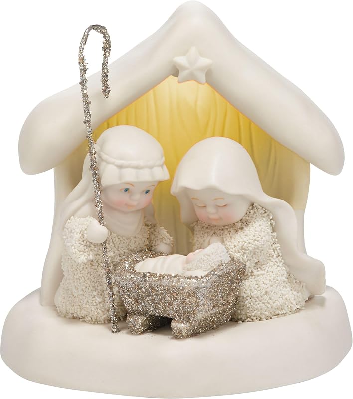 Figura de porcelana "Debajo de la estrella de Navidad" de Snowbabies del Departamento 56, 4,7"