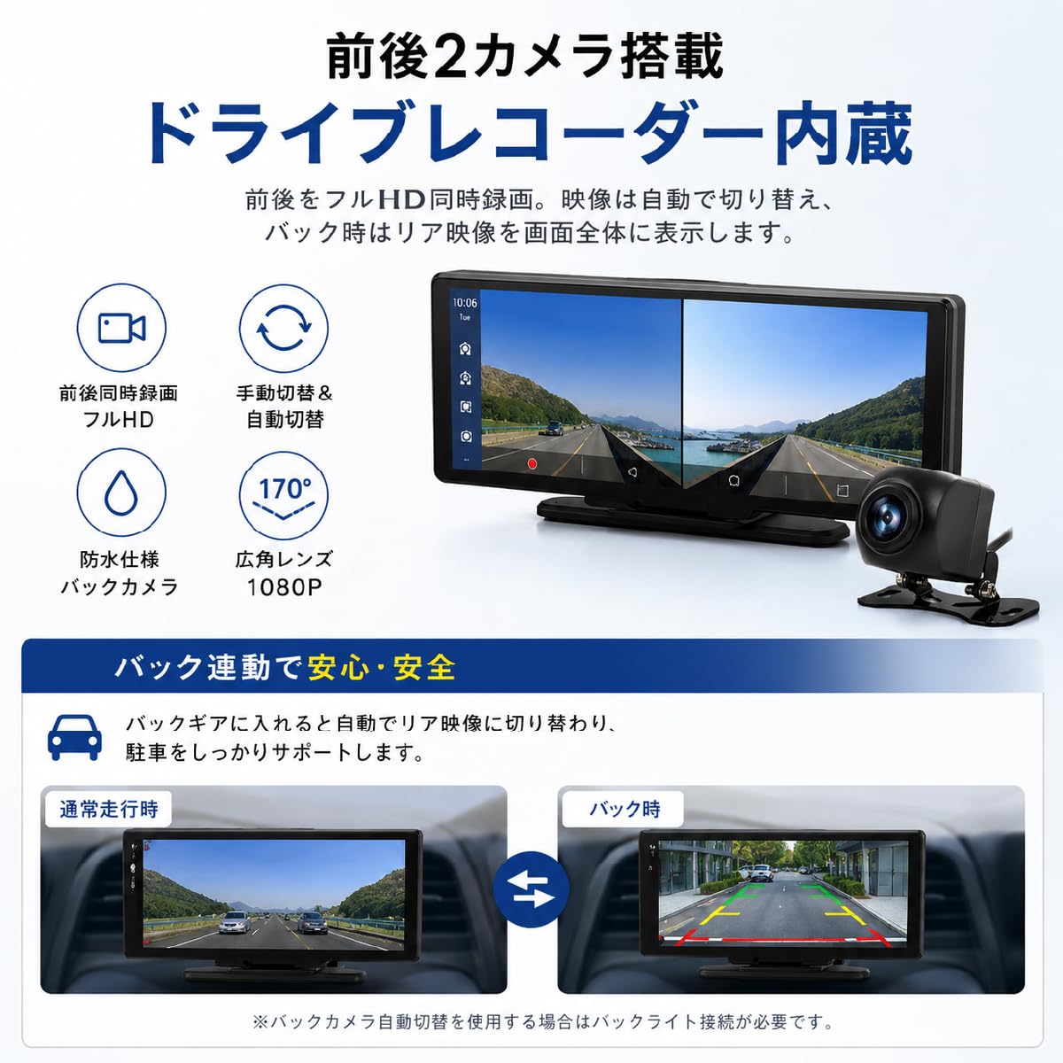Amazon.co.jp: オンダッシュモニター カーオーディオ 10.26インチ