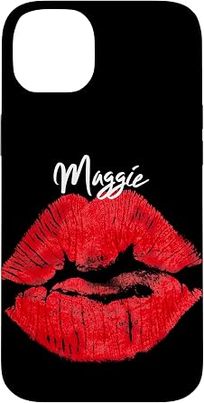 Maggie Red Lips Personalized First Name Case for iPhone 14 Plus