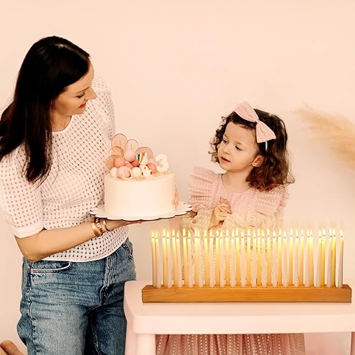 Miniatura 4 de Portavelas cónicos de madera de 36 pulgadas para centro de mesa, gigantes de madera para fiesta de cumpleaños, candelabros largos de granja,