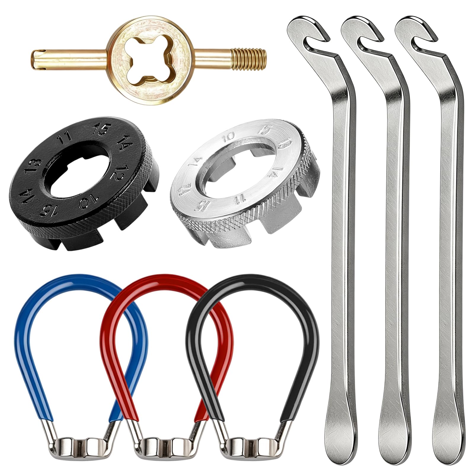 EZVEZS 9PCs Bike Spoke Wrench Kit,Portable Bicycle Spokes Repair Tool Kit