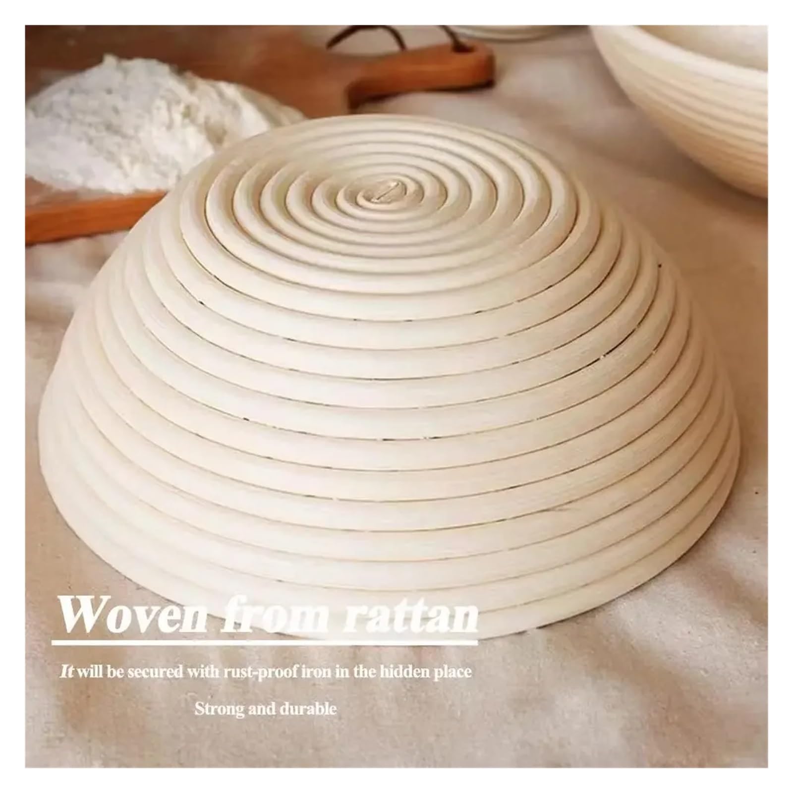Sauerteig, 5/8 stücke Rattan Wicker Oval Runde Teig Sauerteig Körbe Backen Gärung for Brot(30x8 8pcs)