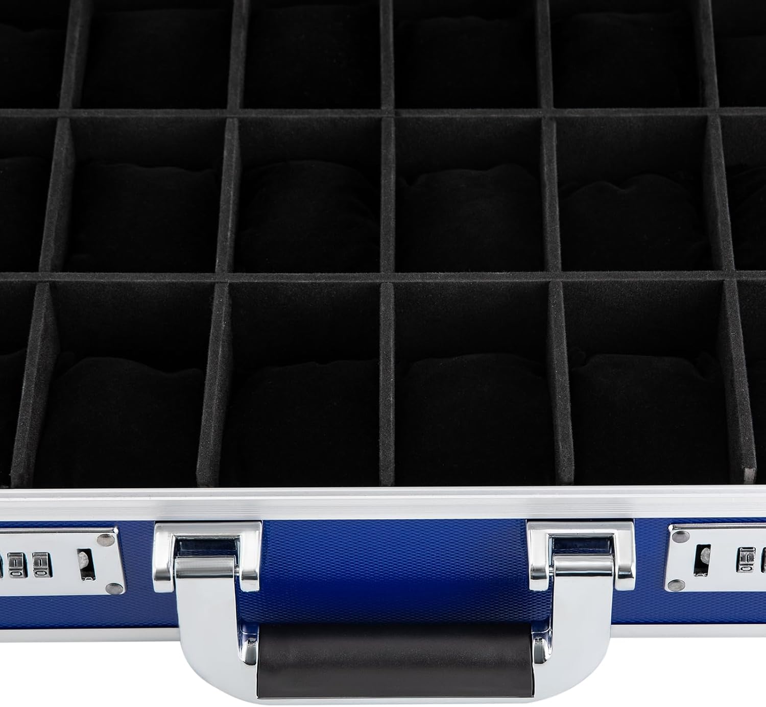 18 Slot Watch Box, Watch Display Organizer with Coded Locks, Aluminum Jewelry Case Watch Case for Men, Silk Floss Liner, for Man and Women, Ideal for Watches, Rings and Jewelry