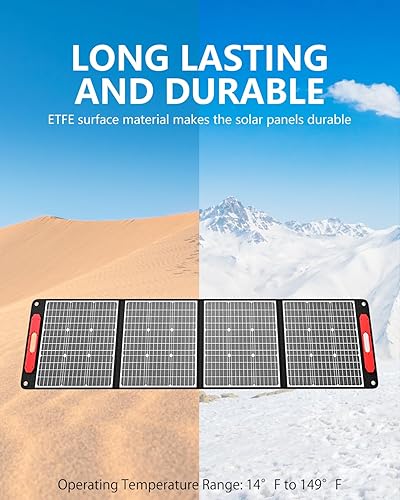 Miniatura 6 de ELECAENTA Panel solar de 300 W, 25% de alta eficiencia (versión mejorada), ultra ligero, flexible y plegable, cargador solar portátil ETFE para