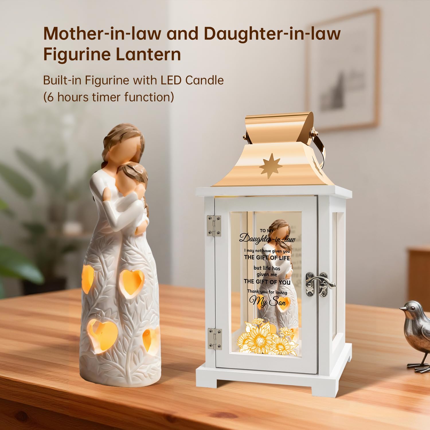 Daughter in Law Mothers Day Lantern Gift from Mother in Law to My Daughter in Law Figure Lantern Surprise, Christmas, Birthday Gift for Daughter in Law