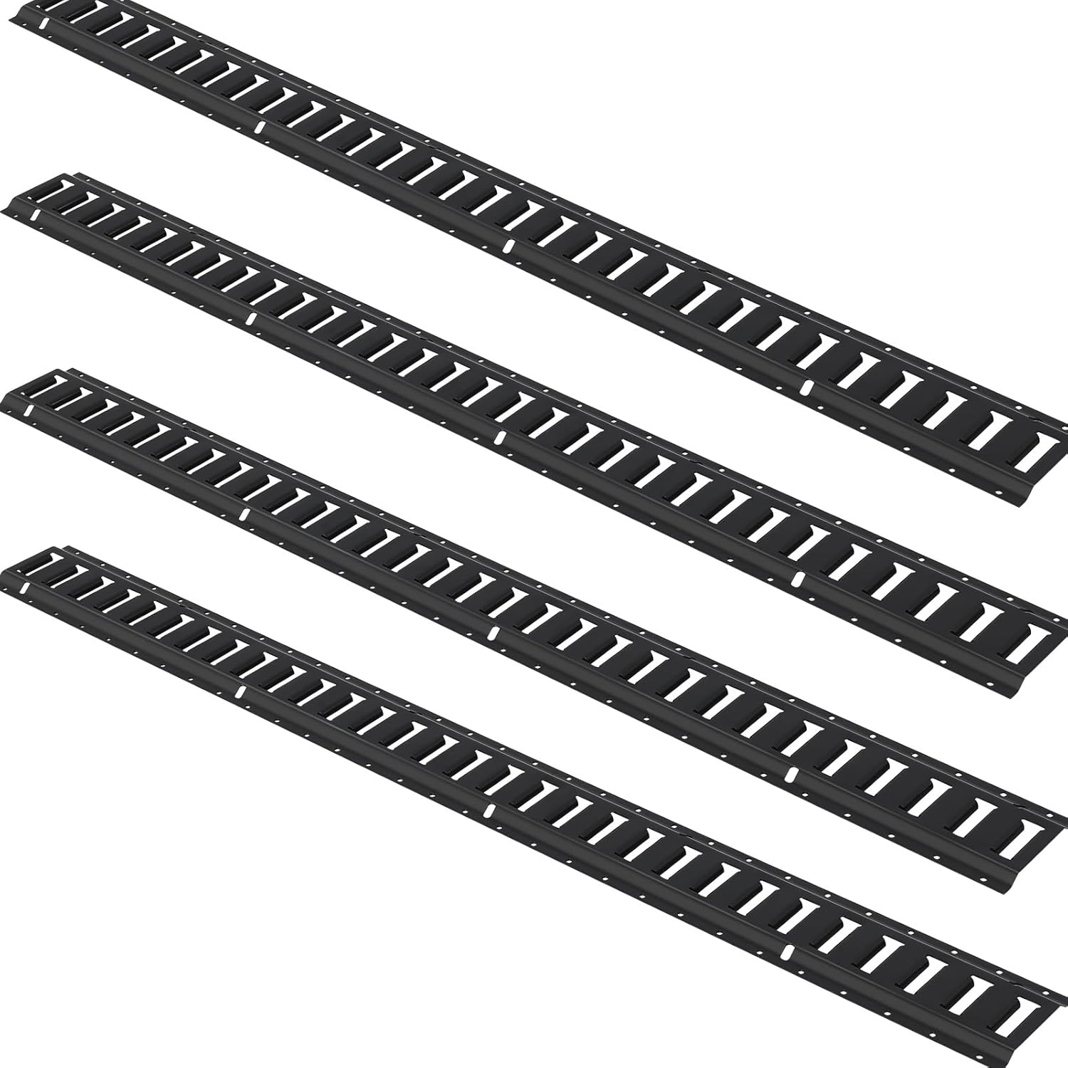 VEVOR E Track Tie Down Rail Kit, 5' Steel Rails, 4 Pack, Secure Cargo & Heavy Loads Up to 2000 lbs, Heavy Duty Etrack Rails with Screws for Garages, Vans, Trailers, Motorcycle Tie Downs, ATV Mountings
