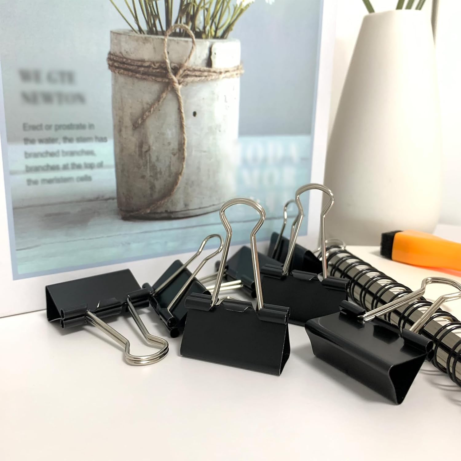 Medium Binder Clips, 1.25 inch, Paper Clps Medium Size for Office