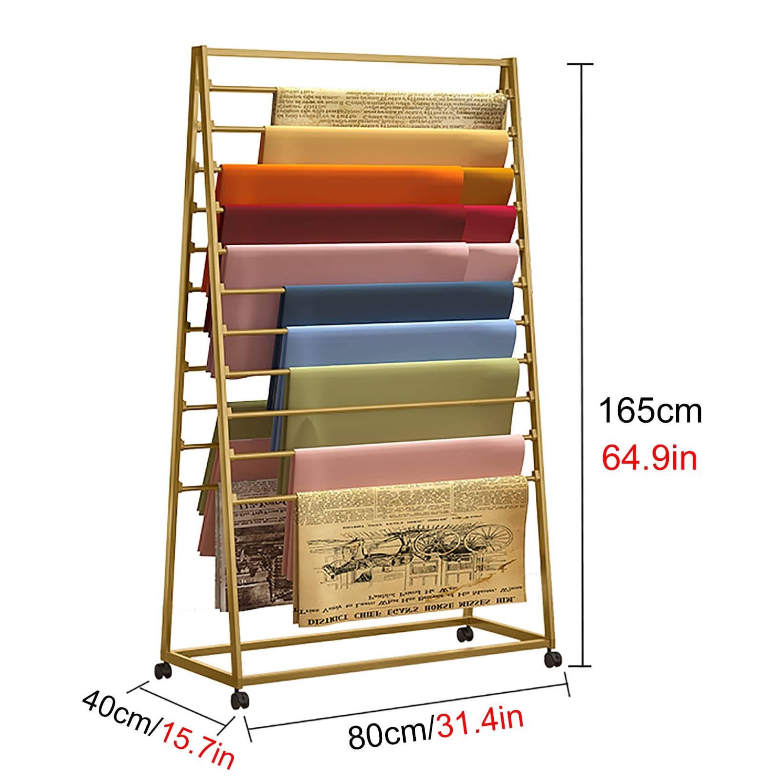 Support mural pour écharpe en ruban pour magasin de fleurs et salle d'artisanat, étagère à suspendre pour emballage cadeau, présentoir de papier d'emballage dans les magasins de détail de vêtements