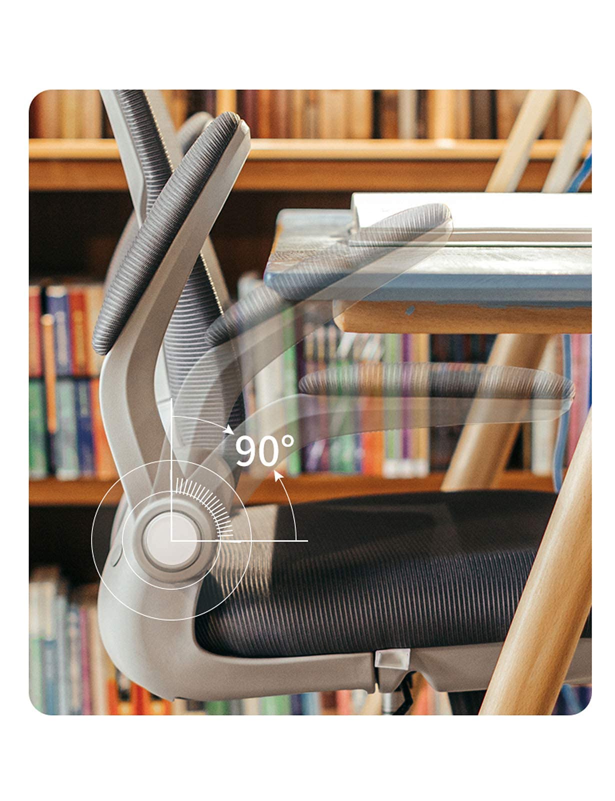 Ergonomiczne krzesło z siatki z przyjazną dla skóry siateczką, odchylane ramiona, idealne dla dziewcząt, kobiet, dorosłych, do biura lub gabinetu