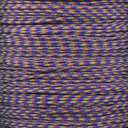 Paracord Planet 95lb Paracord – 1 Strand Type I Parachute Cord for Outdoors and DIY – Mardi Gras (50 ft)