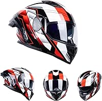 Vista 7 de Full Face Modular Motorcycle Helmets Dual Visor Flip up DOT Approved Racing Street Bike Motocross Helmet for Adults