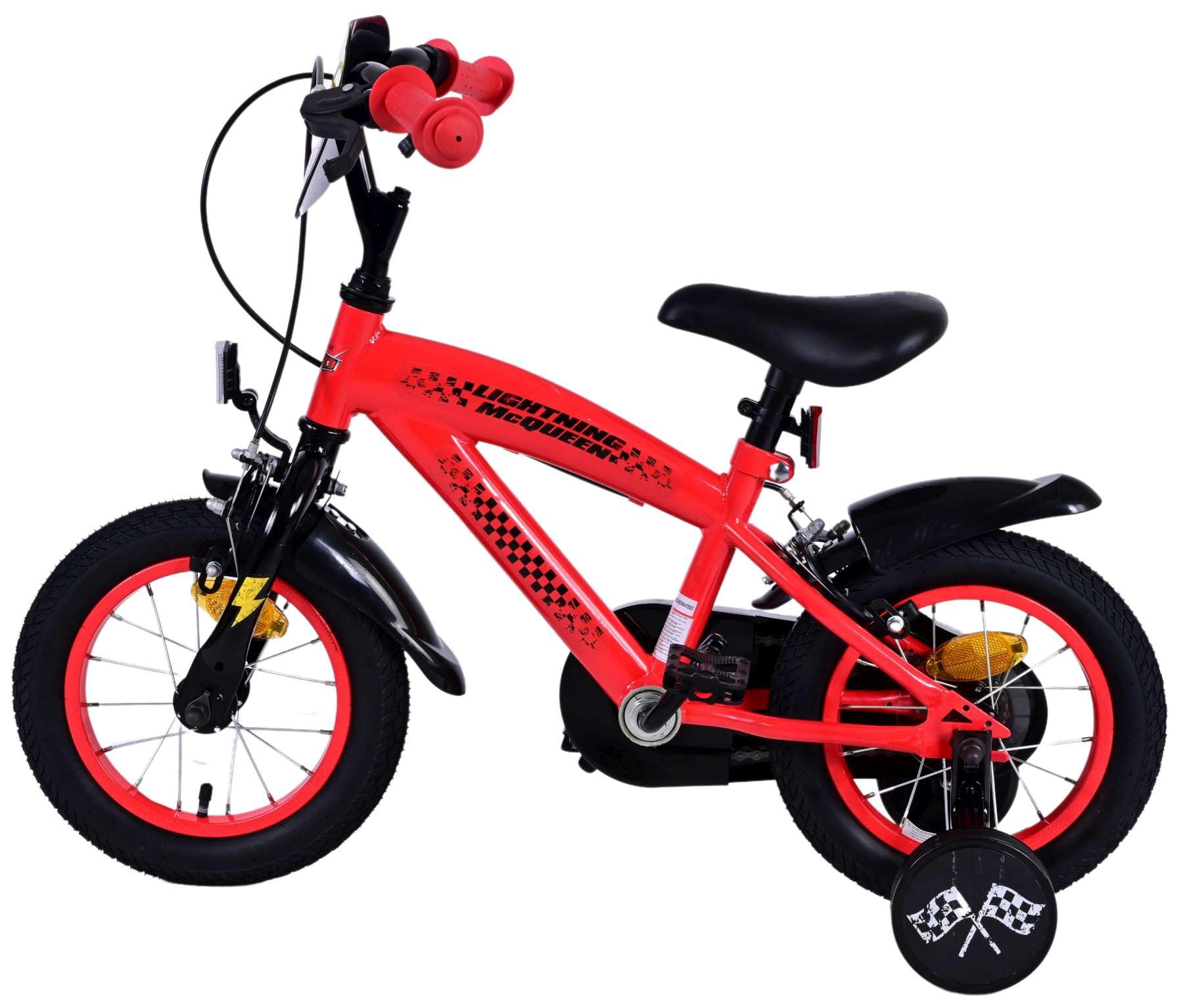 Disney Cars - Bicicletta per bambini da 12 pollici con due freni a mano, sicurezza, comfort e divertimento in uno!