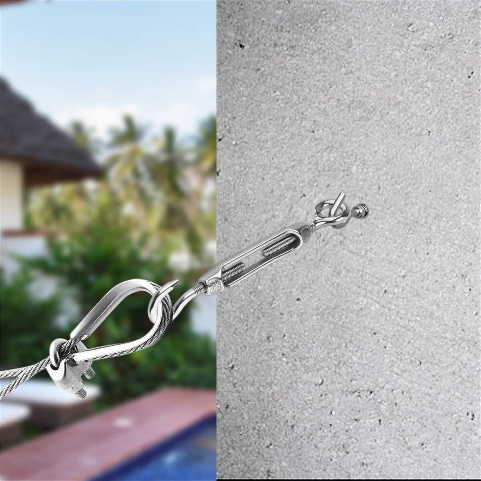 Tensores Para Toldos Tensores de gancho y ojo, juego tensión Cable cuerda, bloqueo tensor cuerdas alambre ajustable for jardín M4 M5 M6 M8(M8 OCHook,10PCS)