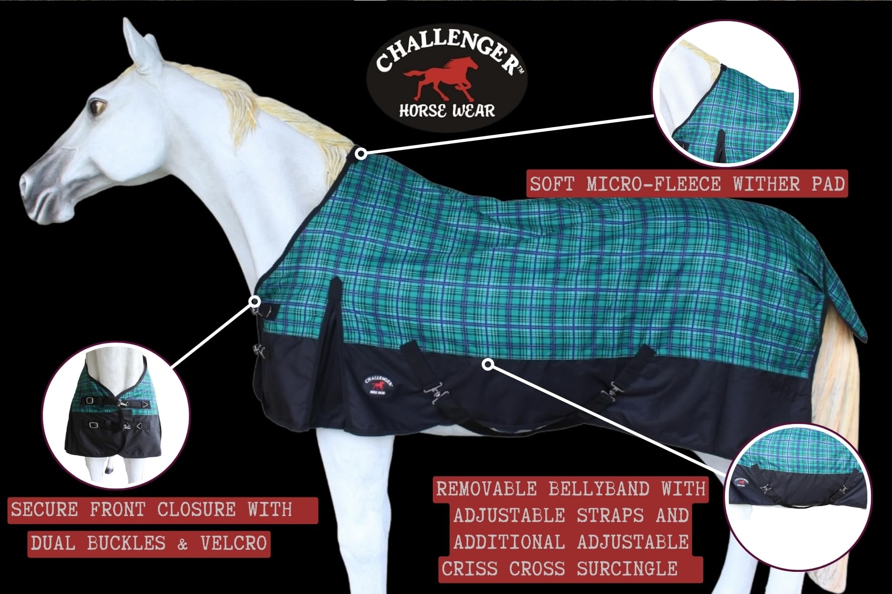 CHALLENGER 70 "1200D affluenza impermeabile pioggia leggera foglio plaid cavallo coperta 3EE09G