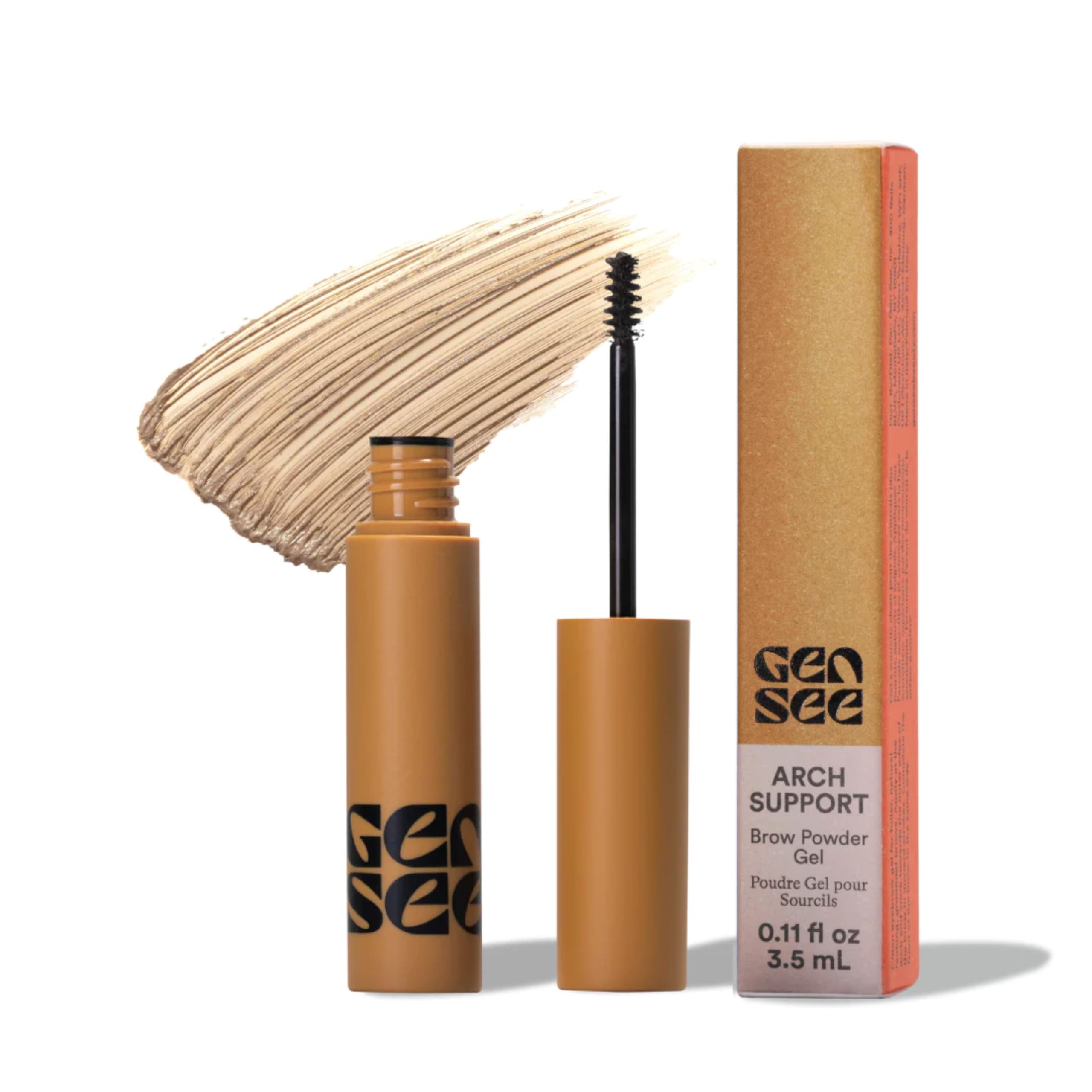 Gen See Arch Support Brow Powder Gel, Light Taupe Dual Eyebrow Tint & Hold