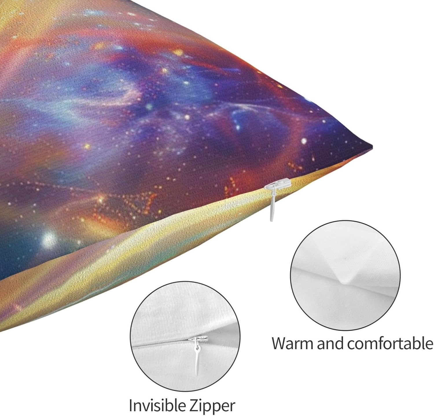 Pillowcases Set of 2 Pillow Shams Breathable Soft Plush Pillow Covers with Envelope Closure Large Circle Glows Pillowcases Queen Size 20x30 Inches Winter Decorative Washed Pillow Cases