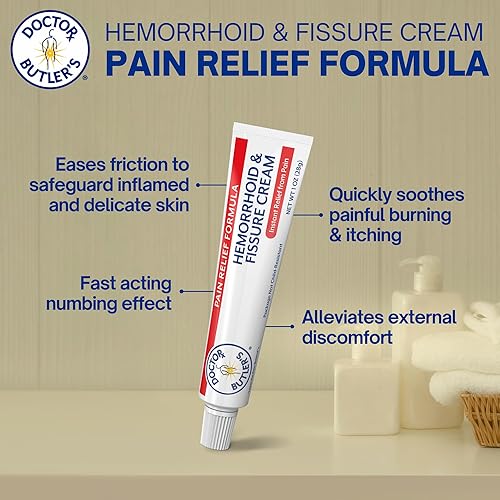 Miniatura 3 de Doctor Butler's Crema para hemorroides y fisuras, tratamiento instantáneo para aliviar el dolor de hemorroides con lidocaína, crema de hemorroides