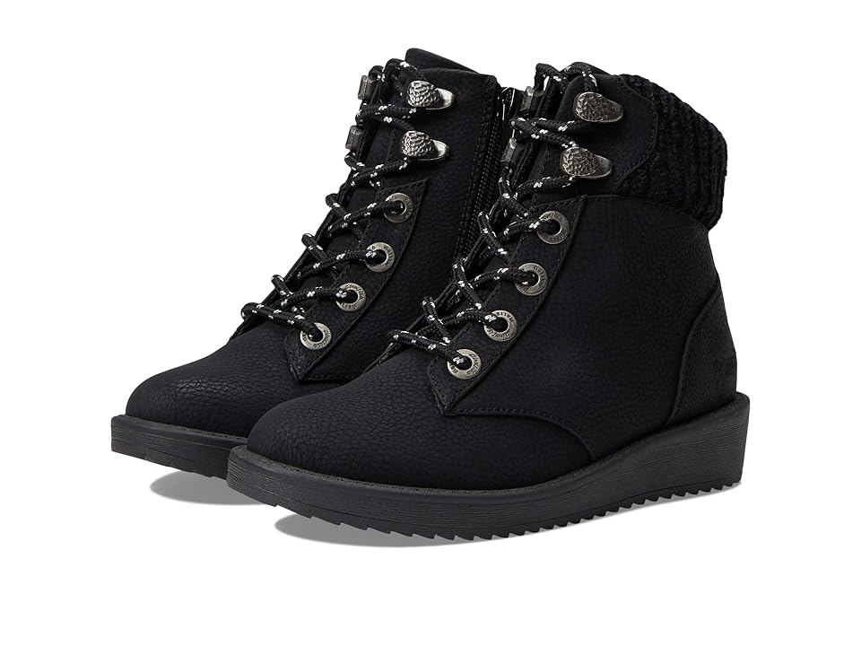 Blowfish Malibu Kids Caydee-K (Little Kid/Big Kid) (Black Saddle Rock/Vanity Knit) Girls Shoes INTERNATIONAL SHIPPING