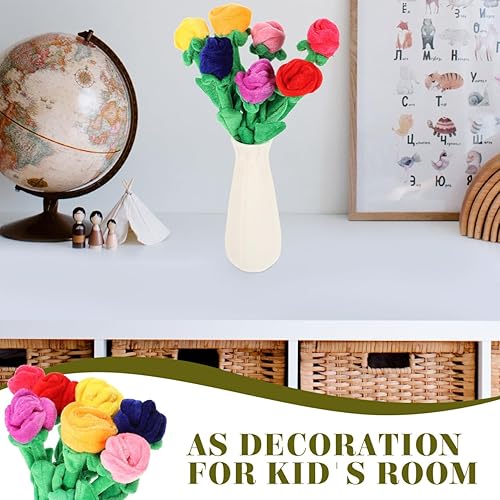 Miniatura 7 de Kisangel 7 piezas de ramo de rosas de peluche de rosas artificiales, correas de cortina de flores para restaurante, oficina, hotel, hogar, niñas