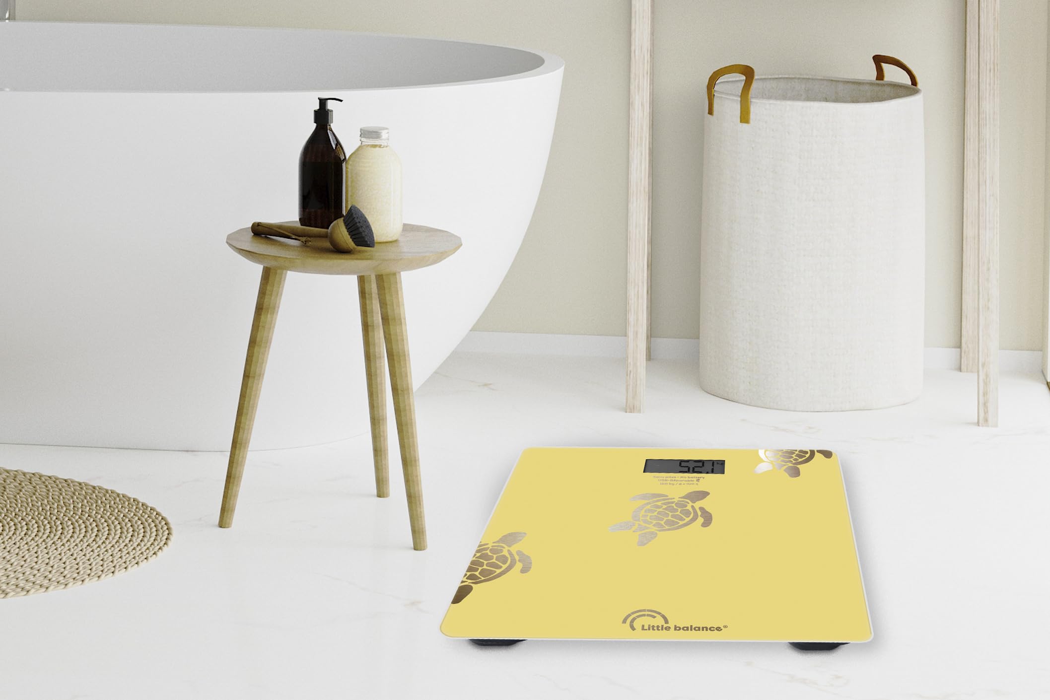 PESE PERSONNE VERRE USB-R TORTUES SABLE 180 KG/100G LITTLE BALANCE - 8731
