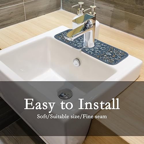 Miniatura 7 de Almohadillas absorbentes de agua para grifo de microfibra de 15 pulgadas, tapete de secado de platos, protector contra salpicaduras, colector de