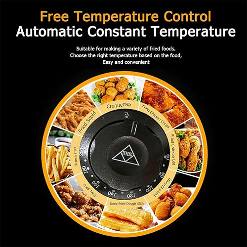 Miniatura 7 de Freidora de grasa profunda, 10 litros con control de temperatura ajustable, 2500 W para uso doméstico y cesta extraíble para una fácil limpieza,