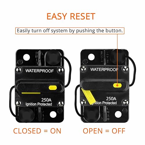 Miniatura 3 de Disyuntor marino de 60 amperios con interruptor de corte Desconexión manual Fusible de audio Montaje en superficie