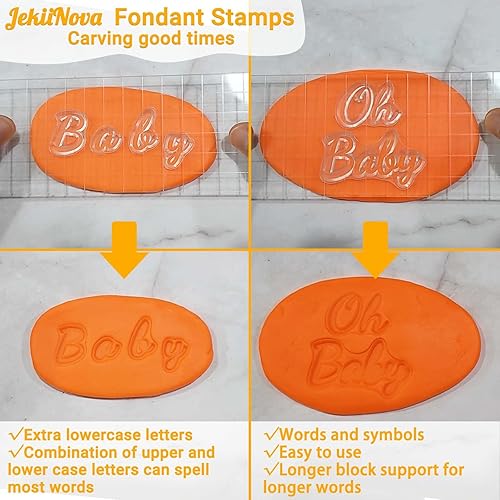 Miniatura 5 de 4 sellos de pastel del alfabeto, herramienta para galletas de fondant, bonita escritura a mano, sello de letras de fondant de grado alimenticio,