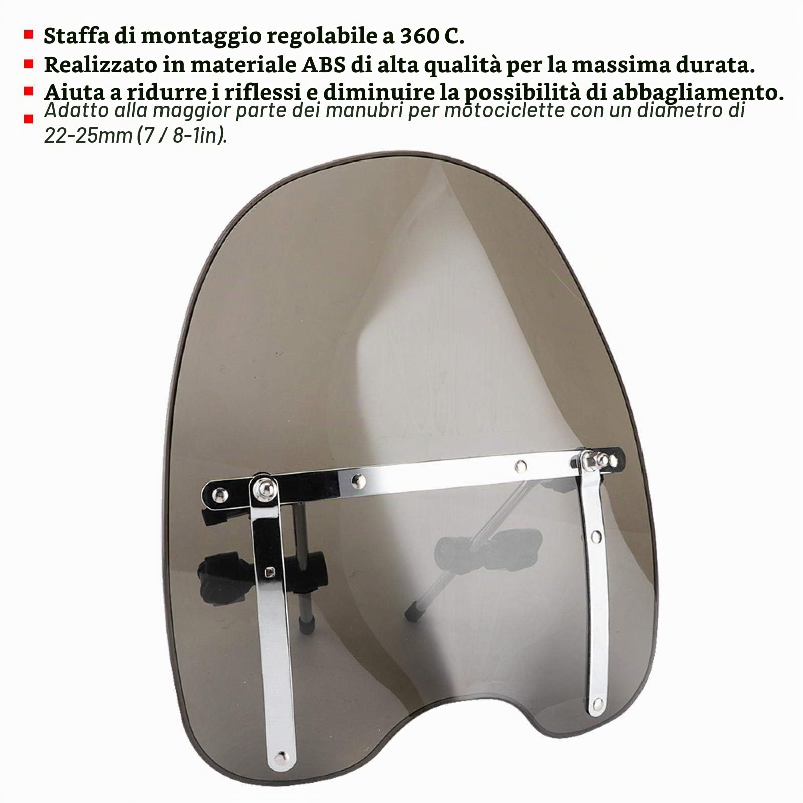Accessorio per la guida, Parabrezza per moto Parabrezza universale 22-25mm Deflettore antivento per manubrio Parabrezza universale per parti di ricambio