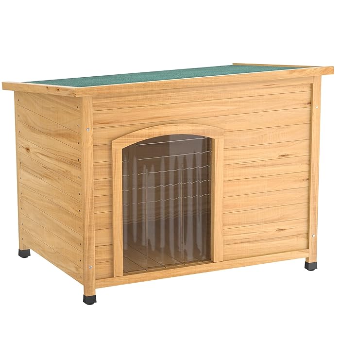 Buy Homykic Wooden Dog House Outdoor, Wood Pet Kennel Log Cabin