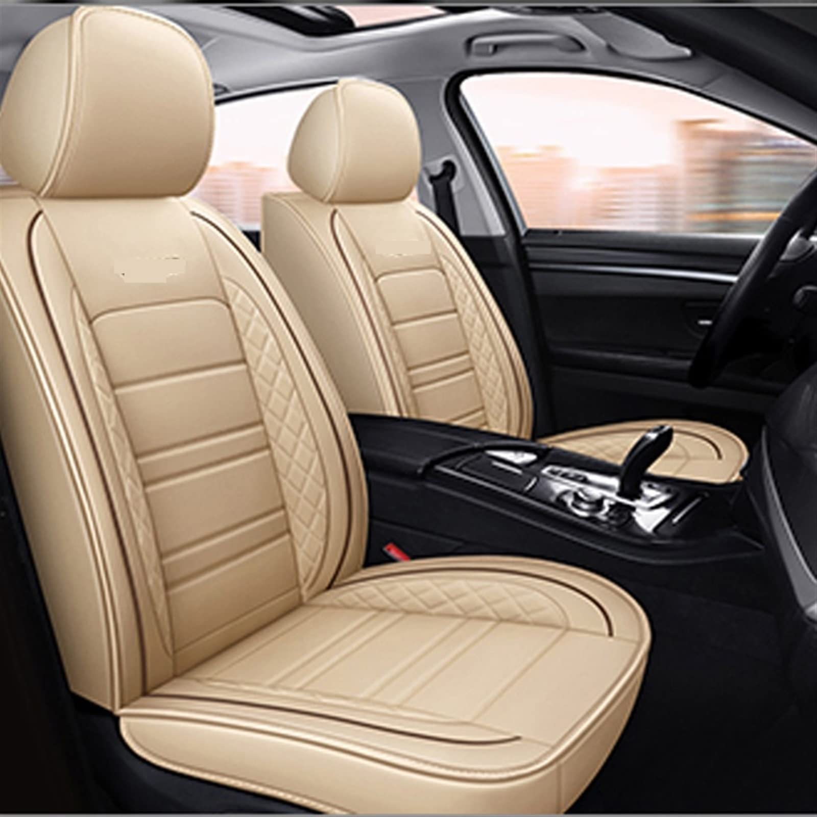 Housse siège voiture beige pour voyages confortables en VW Touran