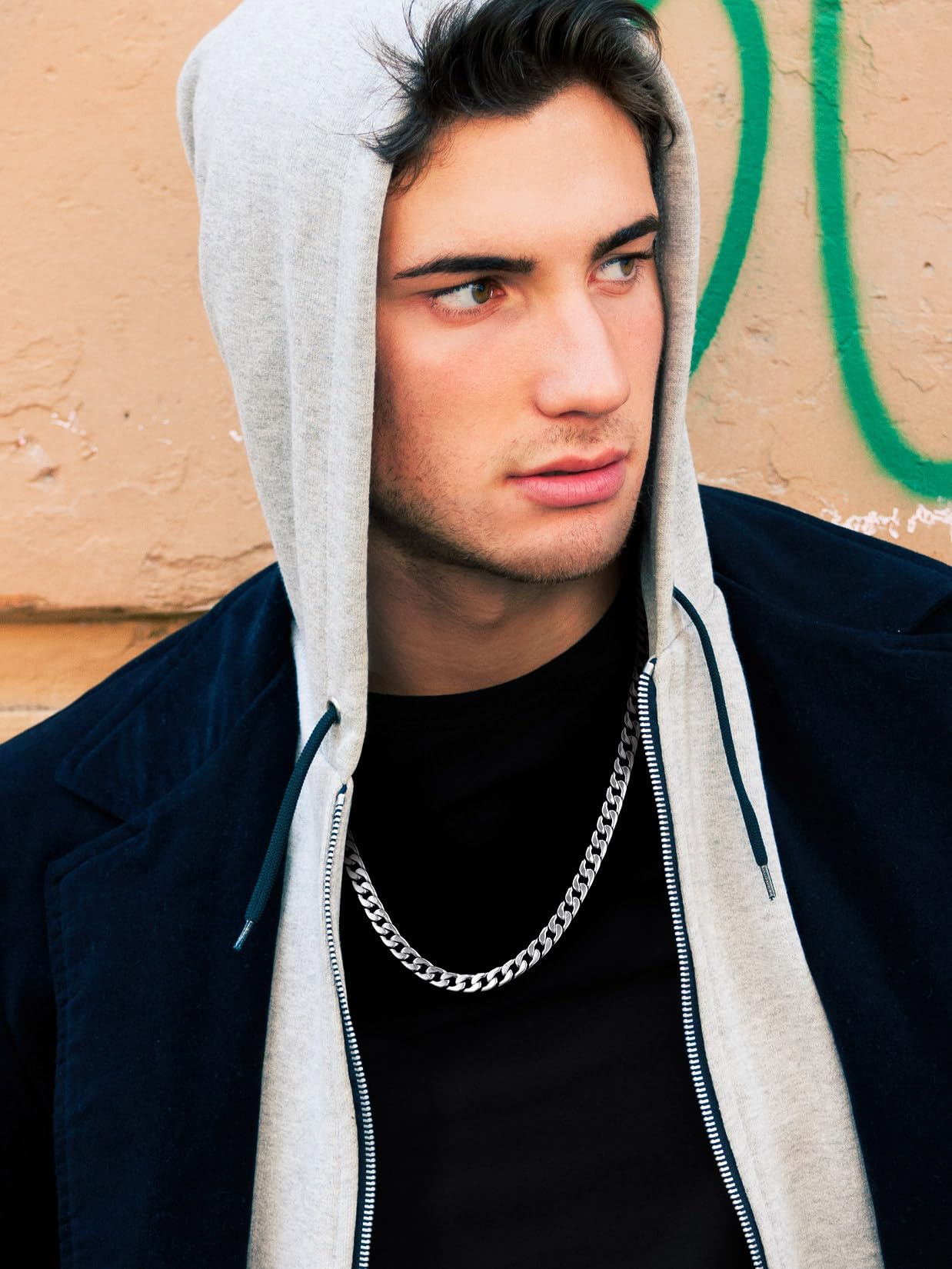 Suplight Collana Uomo a Catena Cubana Figara Scatola in Acciaio Inossidabile 316L Placcato Nero/Oro/Argento larghezza 4-6-9mm lunghezza 46-76cm per Uomo Ragazzo Hip Hop Rapper Confezione Regalo