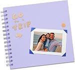 8X8 Inch DIY Scrapbook Photo Album, Kraft Blank Paper Scrap Book 40 Pages Memory Book for Wedding Family, Light Purple